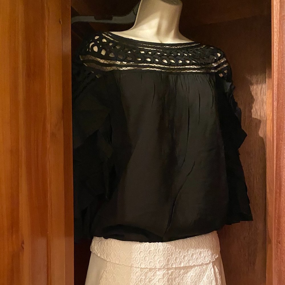 Esley Fiesta Blouse- Black- NWT